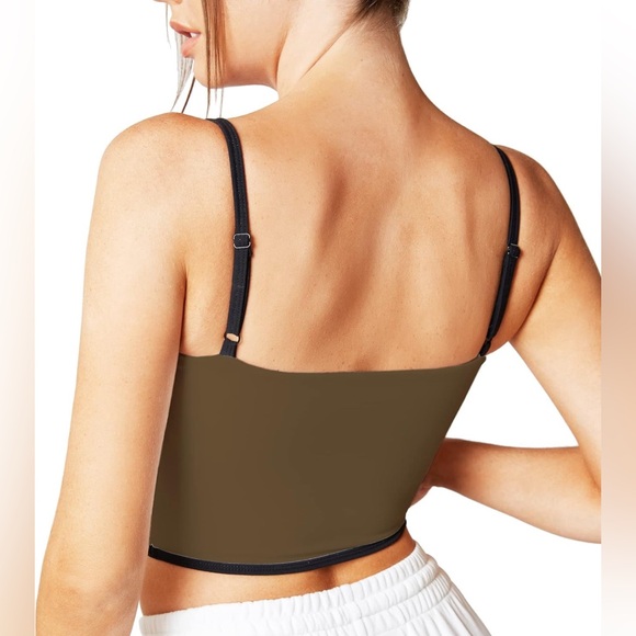 New Move With You Spaghetti Strap Square
Neck Sports Bra, Brown - Picture 2 of 8